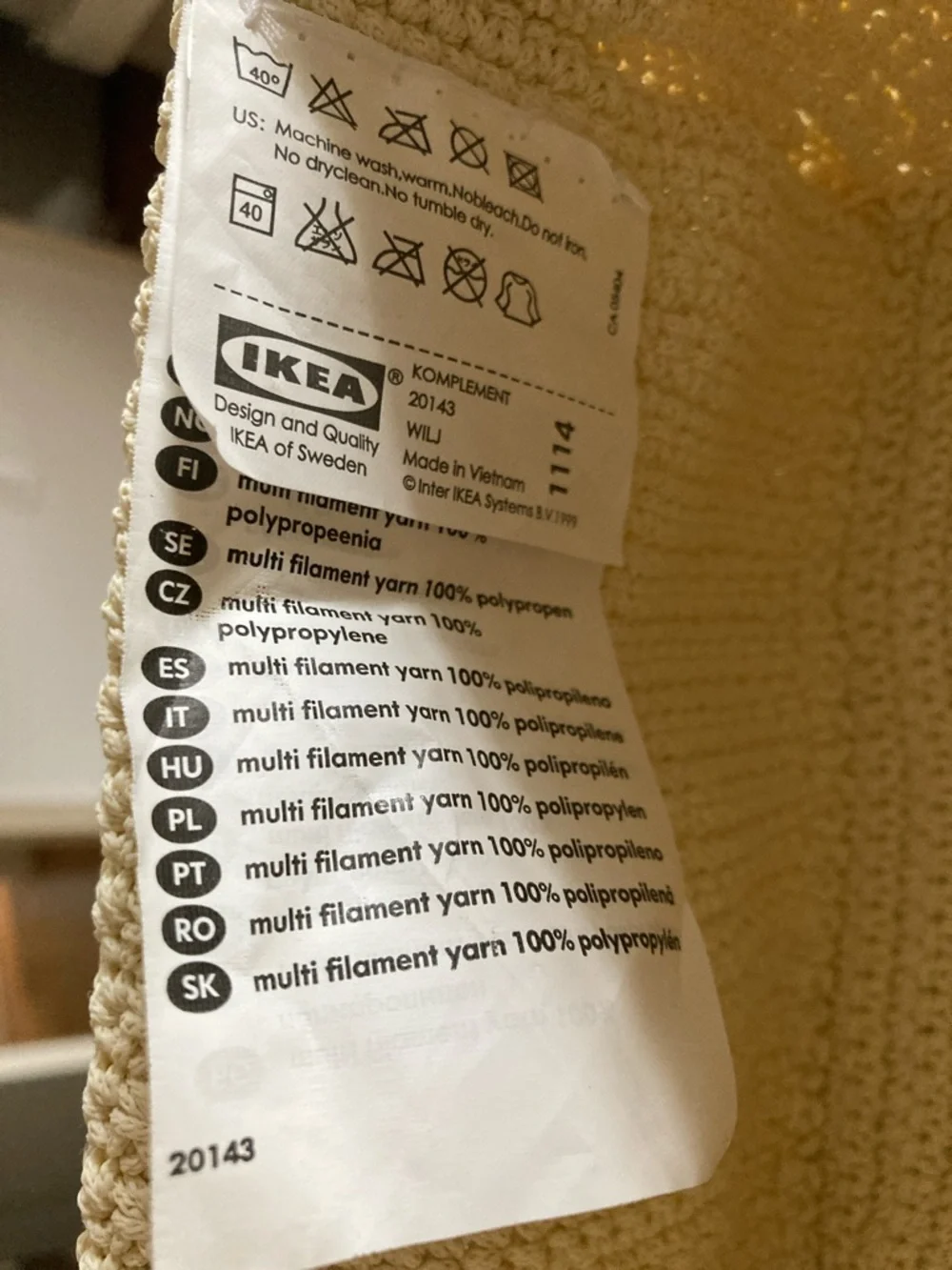IKEA Komplement Drawer Organizer Ivory Crochet 9-Compartments Storage